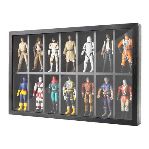 14-Slot Wooden Showcase for 3.75-Inch Figures