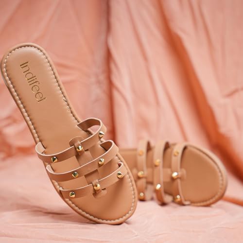 Image of Indifeet Stylish Studded Slip On Flats for Women