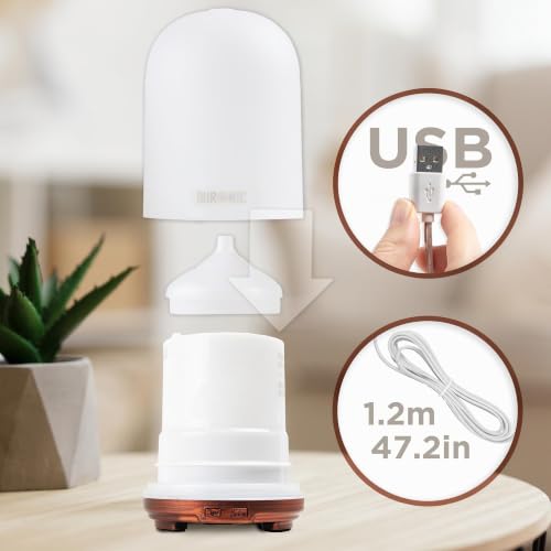 Miniatura 4 de Duronic AD12 Difusor de Aromas y Brumizador de Aceites, USB Portátil | Difusor de Aceites Esenciales, Purificador de Aire Natural, Aromaterapia, para Hogar, Bienestar, Relajación y Descanso