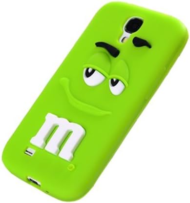 My8 Green Samsung S IV i9500 Cover Cute M&M's Milk Chocolate Rainbow Bean Soft Silicone Rubber Back Case Skin for Samsung Galaxy S4 IV i9500