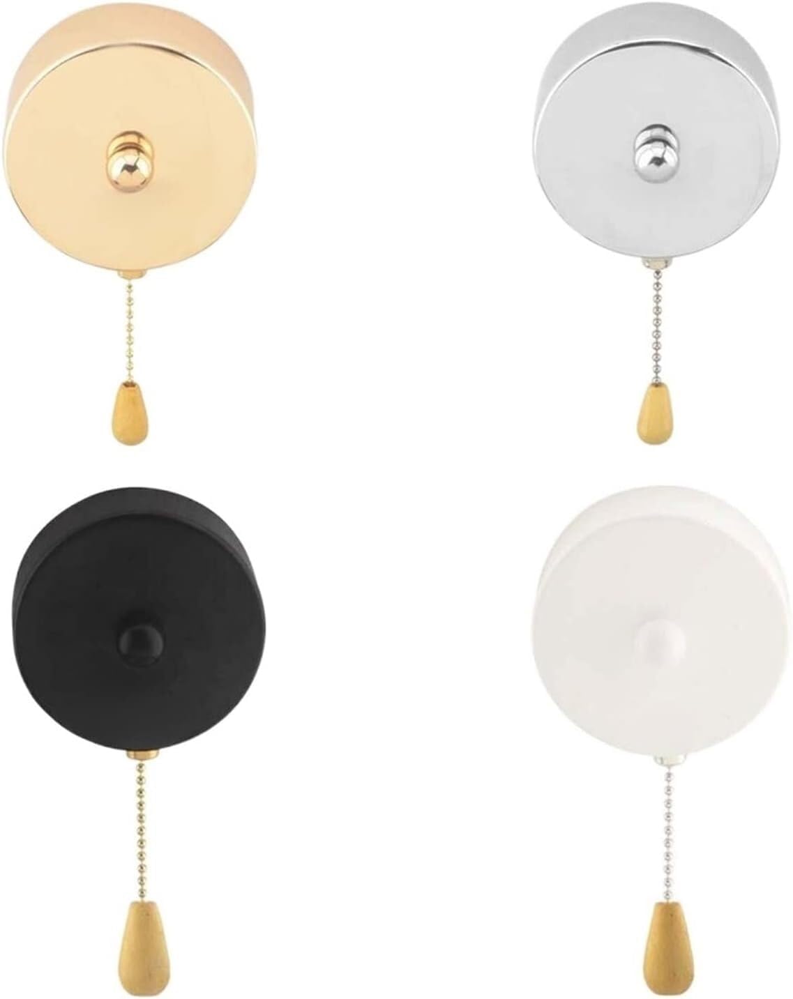 Ceiling Fan Switch，Pull Chain Switch，Stylish Lamp Wall Light Ceiling Fan Cord Switch Pull Rope Switch Pull Chain Switch Replacement Parts(Gold)