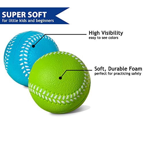 Kids Soft Foam Baseballs, 6 Pack, 2.75" | Safe & Soft Baseballs For T Ball & Toddler Baseball | Official Size Foam Balls For Kids Baseball Batting Practice #TOP1
