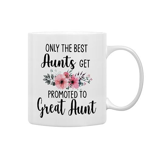 QASHWEY-Only-The-Best-Aunts-Get-Promoted-to-Great-Aunt-Coffee-Mugs-MugFunny-Pregnancy-Announcement-Gifts-for-Aunt-New-Great-AuntGreat-Aunt-to-Be-Gifts-Double-Side-Printed-Ceramic-Mug-Cup-11-Ounce QASHWEY Only The Best Aunts Get Promoted to Great Aunt Coffee Mugs MugFunny Pregnancy Announcement Gifts for Aunt New Great AuntGreat Aunt to Be Gifts Double Side Printed Ceramic Mug Cup 11 Ounce