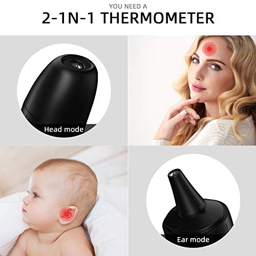 image for Metene Forehead and Ear Thermometer for Fever, Basal Infrared Thermome