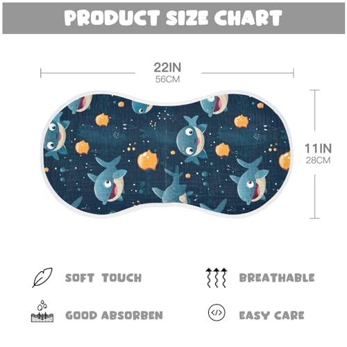 Cute Shark Burp Cloths for Baby Boys Girls 4 Pack Burping Cloth, Burp Clothes, Newborn Towel, Milk Spit Up Rags,Burpy Cloth 202b26282