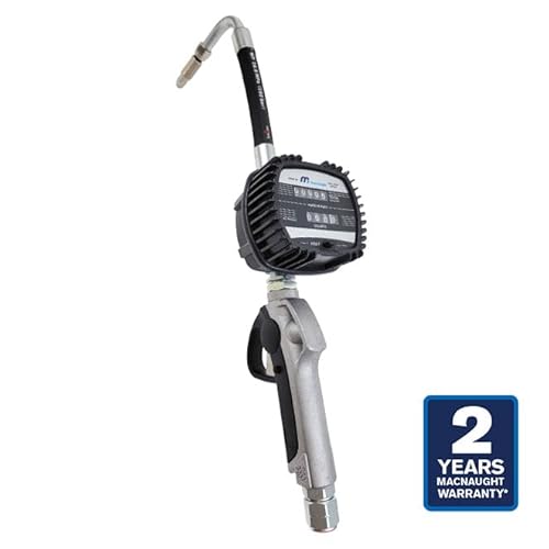 Macnaught Oil Control Valve Meter Nozzle, Pneumatic Oil Gun With 1/2" Inch Npt Inlet. Mechanical Register Oil Dispensing Gun Registers In Quarts And Totalizes In Gallons. #TOP2