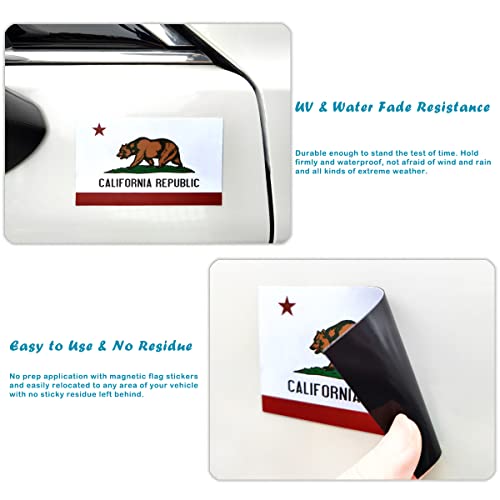 Image of JBCD California Flag Magnet Decal - for Car SUV Truck, 3 Pack, 3x5 Inches