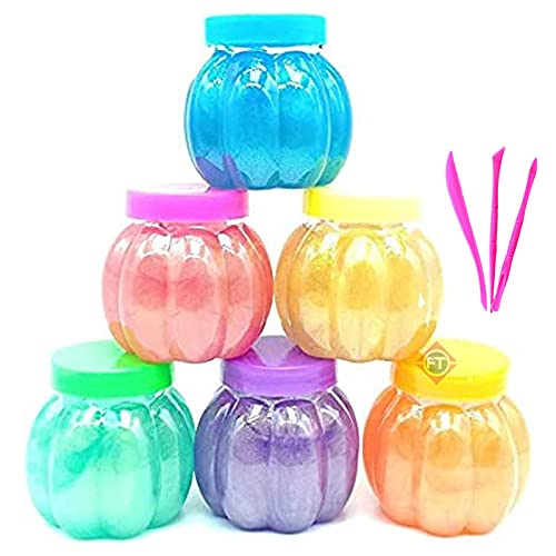 Firstly Traders DIY Slime Kit with 6 Slime Pot with Free Clay Modelling Tools for Kids Boys and Girls Age 3+ Years Foam Clay and Slime Packs