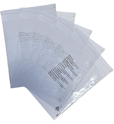 10 x 12" 100 x Bolsas de plástico autoadhesivas para celofán transparente Logística de Amazon Bolsas de polietileno con advertencia de asfixia en 5 idiomas Cover