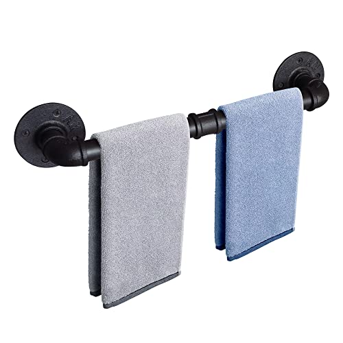 DSDS Industrial Pipe Towel Rack Towel Bar Heavy Duty Bathroom Hardware Towel Bar Accessory Wall Mounted Rustic Iron Bathroom Towel Rack Holder