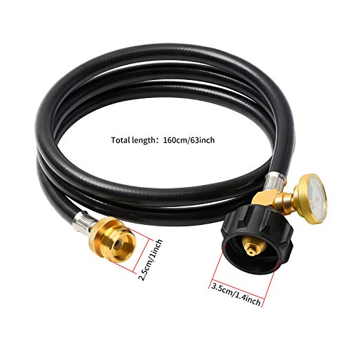 Generep-5-FT-Propane-Hose-Adapter-with-Propane-Tank-Gauge-for-QCC1Type1-Tank-Connects-1-LbPortable-Appliance-to-20-Lb-Propane-Tank-for-Propane-Stove-Tabletop-Grill-andMore-1lb-Portable-Appliance