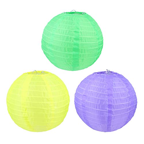 Uonlytech 3pcs Colorful Paper Lanterns Chinese Round Paper Lanterns Round Hanging Paper Lanterns for Home Parties Weddings Decorations