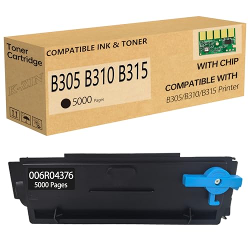 K-ZIN B310 B315 B305 Black Toner Cartridge(with Chip) Compatible with Xerox B305 B310 B315 Printer Replacement for Xerox 006R04376 006R04377 006R04378 Toner Cartridge (5000 Pages,1-Pack,Black)