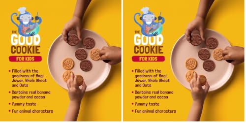 Image of Slurrp Farm No Maida No Refined Sugar Banana Oat Cookies | Buy2Get1 Free | Healthy Cookies Made With Multigrain | Perfect for tiffins, travel or snack time | Pack of 6 x 80g