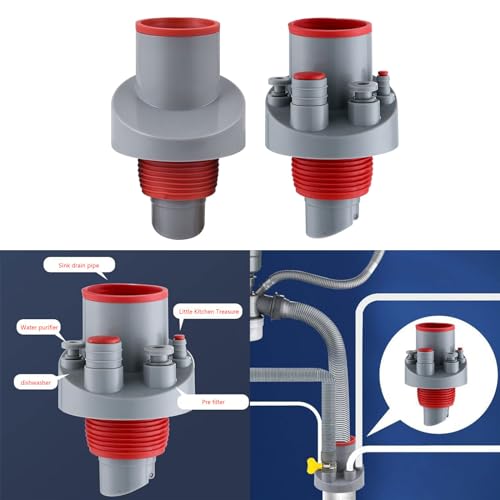 Conector Triple Antiodor para Drenaje de Cocina miniatura 2
