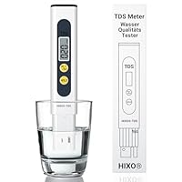 HIXO 1x TDS Messgerät (ppm) TDS-Meter mit Titan-Sonde –Wassertester – Wasserqualität für Trinkwasser, Osmose, Aquarium, Hydroponik, Pool & Brunnen prüfen