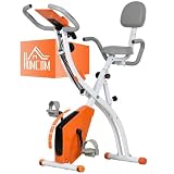HOMCOM 3-in-1 Folding Exercise Bike 8-Level Magnetic Resistance Orange
