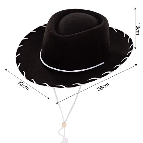 image for JOYIN Spooktacular Creations Children's Black Felt Cowboy Hat 3 Pack F