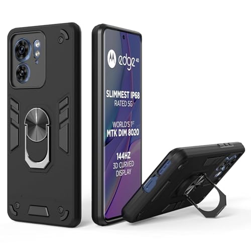 Image of NDCOM for Moto Edge 40 Back Cover Premium - Sleek Motorola Edge 40 Back Cover, Stylish Moto Edge 40 Cover Ring Holder Case