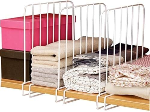 Cq acrylic Set of 4 Vertical Closet Wood Shelf Divider-