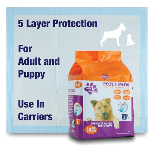 Image of Cudlie Training Pads for Dogs, 30 Count ,26 inchx30 inch| Puppy Pee Pads for Dogs | Absorbent Dog & Puppy Supplies for Dog Training and House Training
