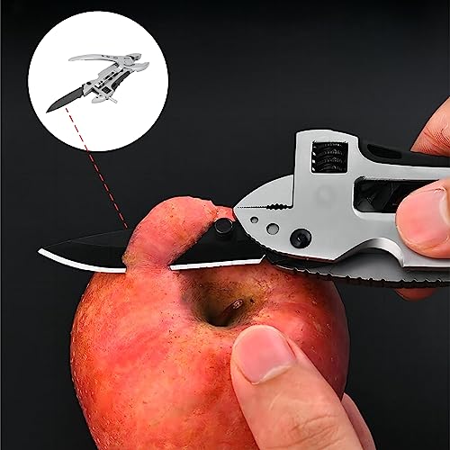 Wrench Multi Tool Handy Pocket Multitool Wrench Knife Tool, Adjustable Wrench Screwdriver Bits Pliers Survival Emergency Gear Assembly #TOP4