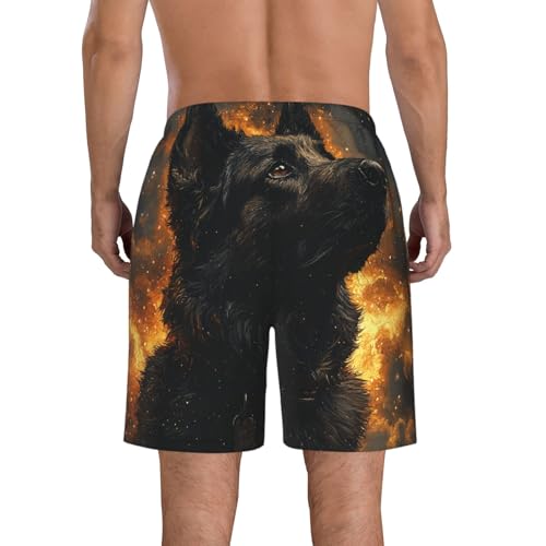 Men's Swim Trunks Bathing Suit Quick Dry Beach Board Shorts - Shepherds Dog Art3