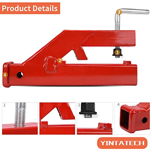 Image of YINTATECH Clamp On Trailer Hitch Tractor Ball Bucket Trailer Receiver Hitch 2 inch Hitch Mount Adapter for Deere Bobcat
