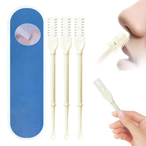 SICOSPI 2-in-1 Nasal Hair Cutter, New Double Sided Nose Hair Knife, Rotating Nasal Hair Razor Cutter with Ear Picker for Women and Men, 360 Degree Rotating Manual Nose Hair Trimmer