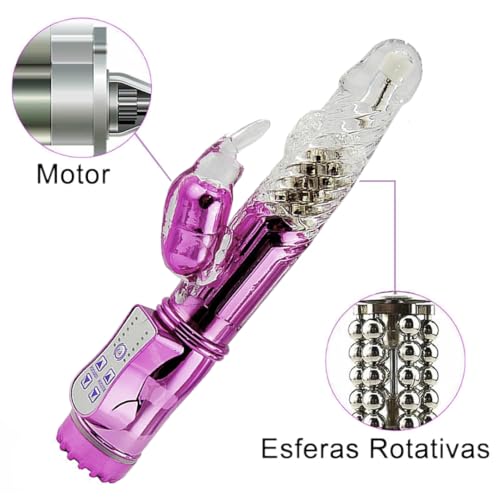 VIBRADOR ROTATIVO VAI E VEM 36 VIBRAÇÕES USB (PINK)