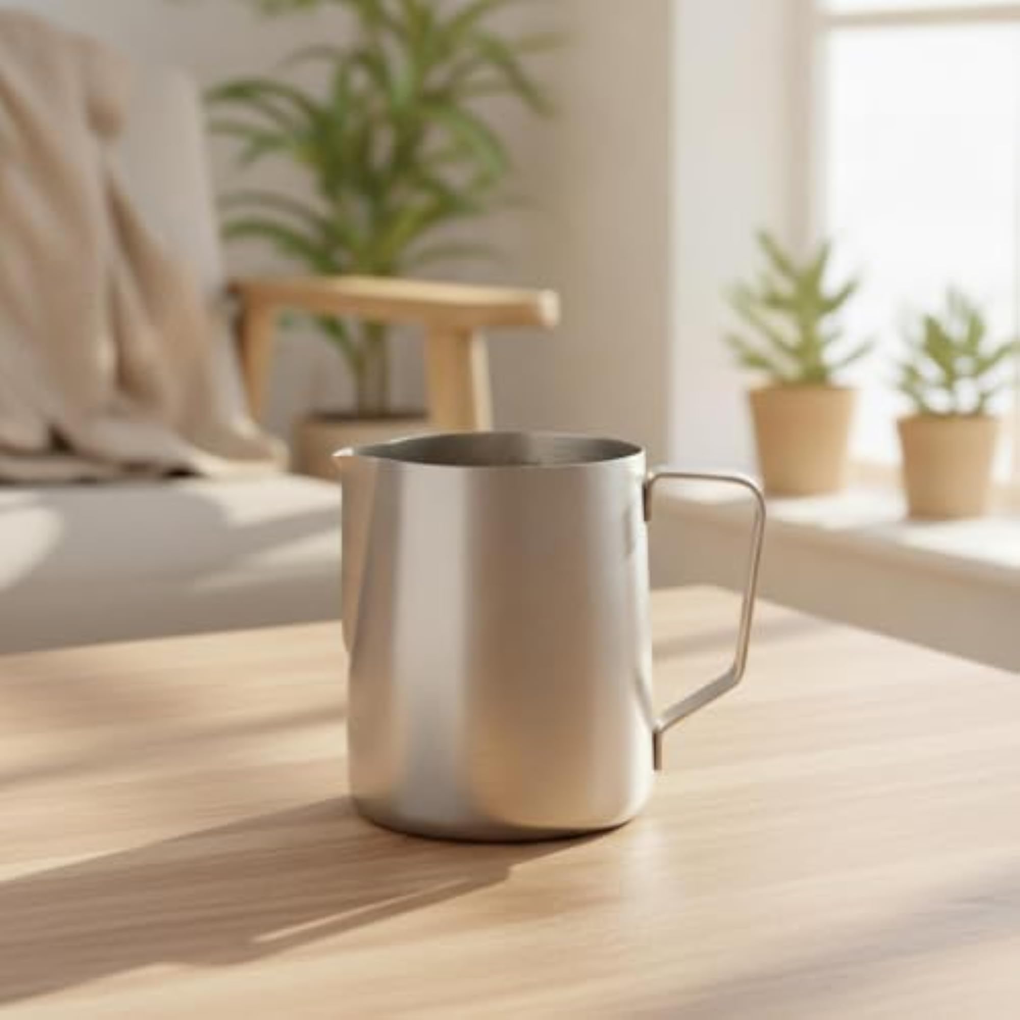 Coffee Foaming Pitcher, Stainless Steel Milk Foaming Jug