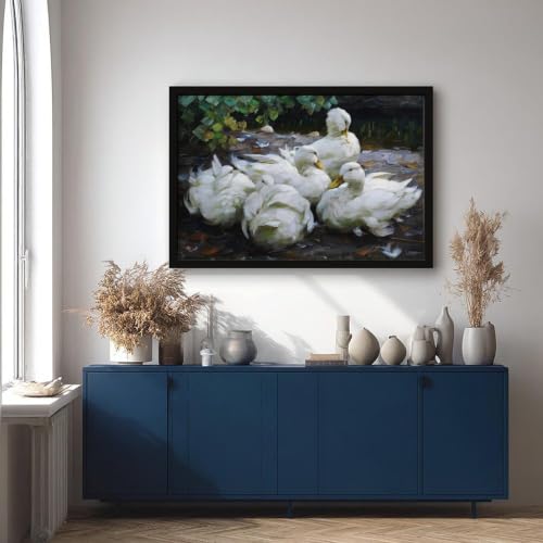 Impression d'art sur toile décoration murale canards 40x61