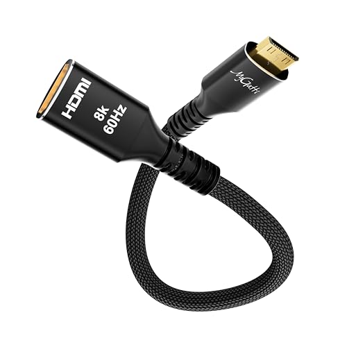 Mini HDMI to HDMI�����P�[�u�� 20CM HDMI2.1 Type-A(�I�X)-�~�jHDMI Type-C(���X)�ϊ��A�_�v�^�[ 3D/8K@60Hz Raspberry Pi Zero W �z�[���r�f�I�J�����[ Sony, Nikon D