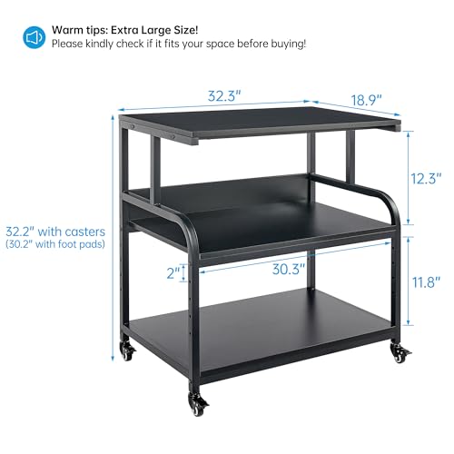 Image of Fannova 32.3 inchx18.9 inch Extra Large Printer Stand with Adjustable Storage Shelf