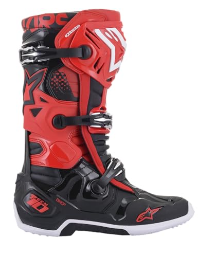 Image of Alpinestars Tech 10 Boots, High-Performance Motocross Boots, CE-Certified, 12, Red /Black
