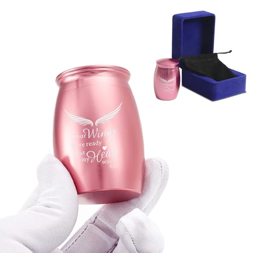 Image of Small Keepsake Urns for Human Ashes for Women /Female / /Mom /Mother | 2.7 inch Pink Mini Cremation Urn - Small Memorial Token Urn with Velvet Bag & Funnel - A Perfect Tribute & Gift for Families