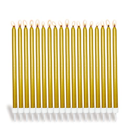 Comluge 24Pcs Gold Birthday Candles For Cake Small Tall Long Birthday Cake Candles In Birthday Party Party Candles Celebrations (Small, Gold) #TOP29