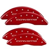 MGP Caliper Covers - Brake Caliper Covers 2006-2013 Chevrolet Corvette - Front and Rear Set - Red