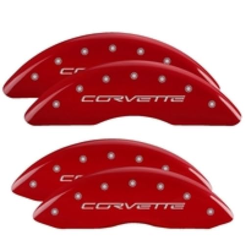 MGP Caliper Covers - Brake Caliper Covers 2006-2013 Chevrolet Corvette - Front and Rear Set - Red