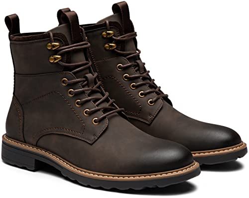 Image of Vostey Mens Boots Motorcycle Casual Boots for Men Zipper Fashion Chukka Boots Mens