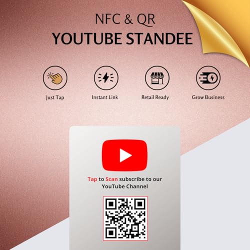 Image of YouTube Standee with NFC & QR Code | Acrylic Standee for Channel or Video Access | Configure via Dashboard | Contactless Counter Display