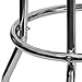 Flash Furniture Bruno Double Ring Chrome Backless Barstool with Black Upholstered Seat and Integrated Footrest