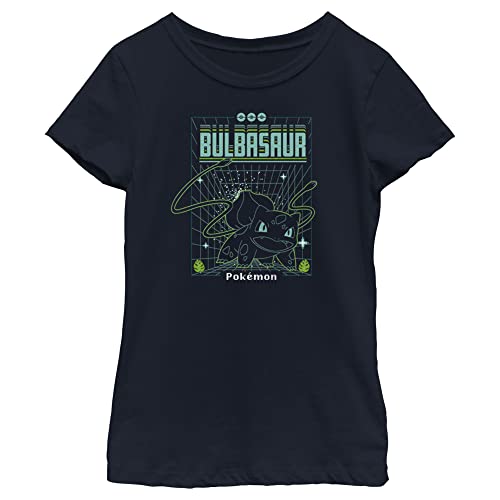 Fifth Sun Pokemon Bulbasaur Grid Girls Short Sleeve Tee Shirt