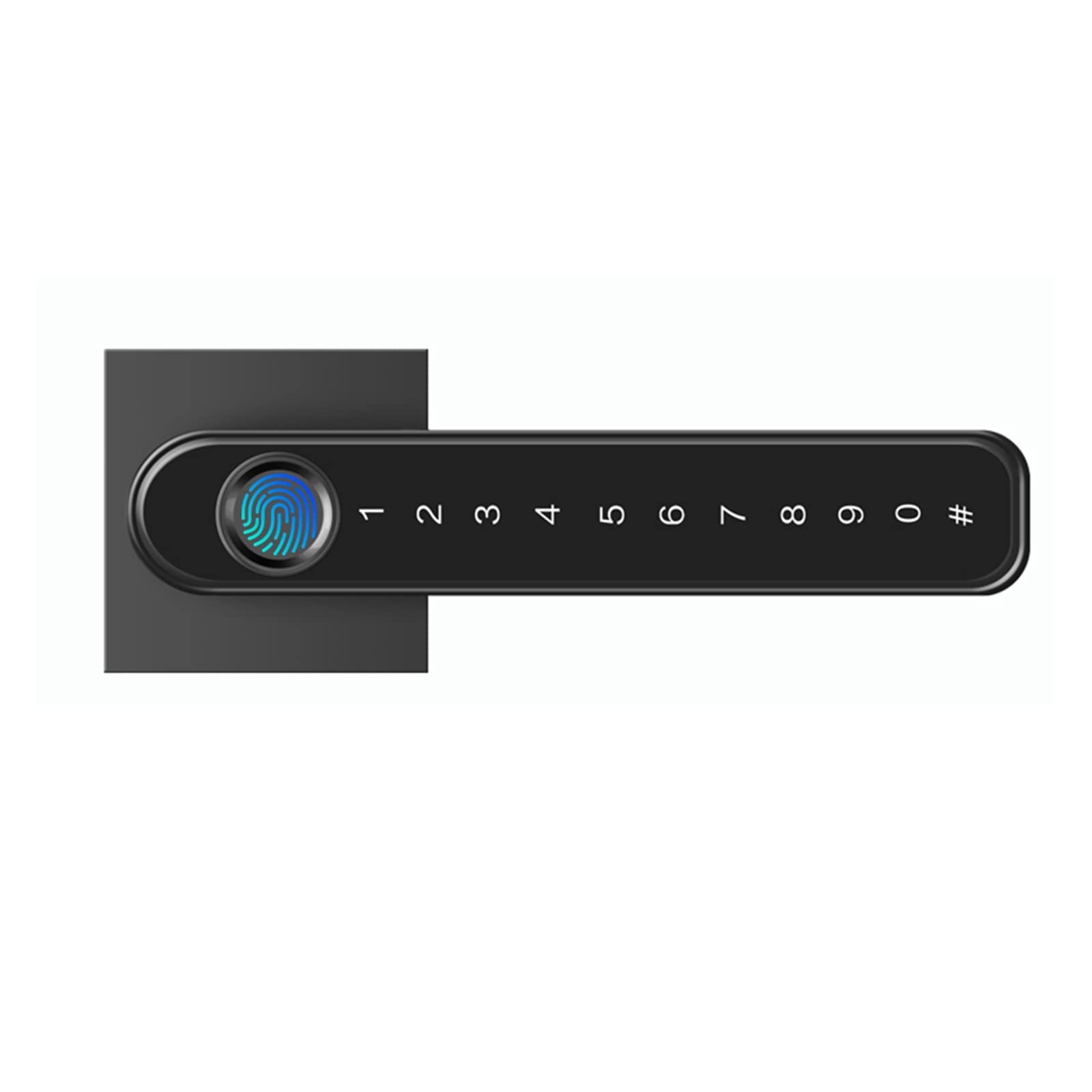 Yuidaaavzz Smart App Control Biometric Fingerprint Password Household Lever Handle Lock Electronic Door Locks for Home Door Lock (Color : Standard Silver) (App Black)