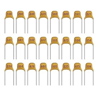 ALLECIN 24 Valeurs Kit d'assortiment de Condensateur Céramique Monolithique 10pF à 10uF Condensateurs Céramiques Monolithiques Monolithic Ceramic Capacitor