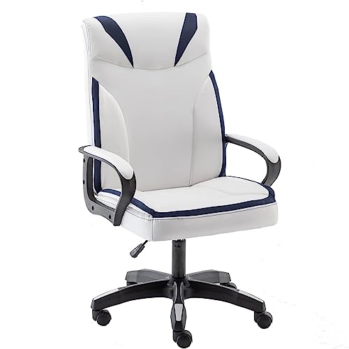 Givenusmyf Home Office Desk Chair, Ergonomic High Back White Chair With Wheels And Arms, Pu Leather Adjustable Swivel Computer Chair For Adult #TOP9