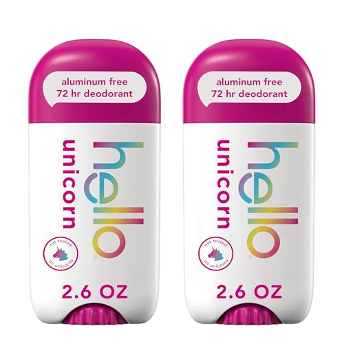 hello Unicorn Aluminum Free Deodorant for Women, Girls, Safe for Kids, Dermatologically tested...
