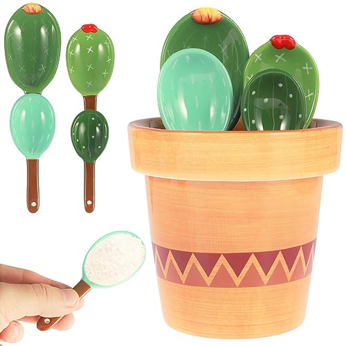 Cactus Measuring Spoons Set In A Pot