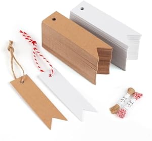 Sweelov 200stk Kraftpapier Geschenkanhänger mit Jute