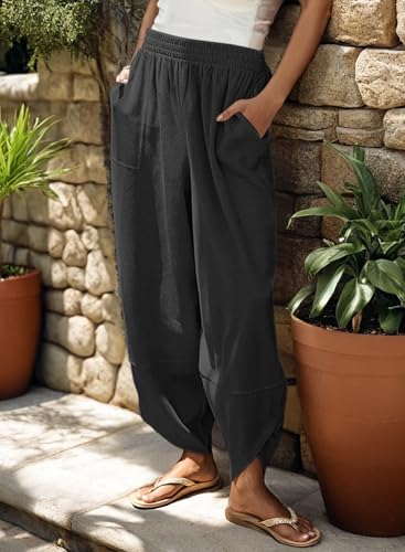 Dokotoo Womens Wide Leg High Waisted Stretch Quick Dry Lightweight Womens Pants with Pockets Loose Casual Lounge Pants3